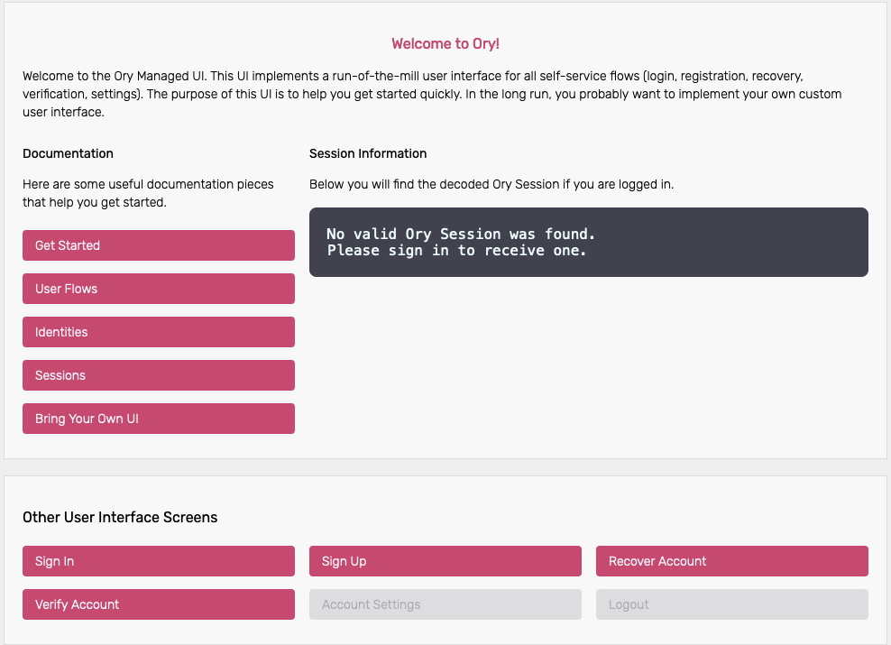 Dashboard screen of your secured app